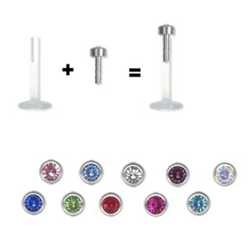 Push-fit Disc für Bioplast Studs - Titan Design 2 mit Swarovski Crystal