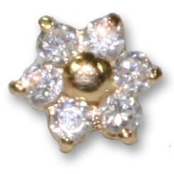 Push-fit Disc for bioplast internal labrets - 18 kt gold 