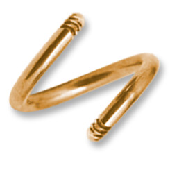 Spirale - Gold Line 316 L vergoldet - 1 µm - Mit oder ohne Kristall