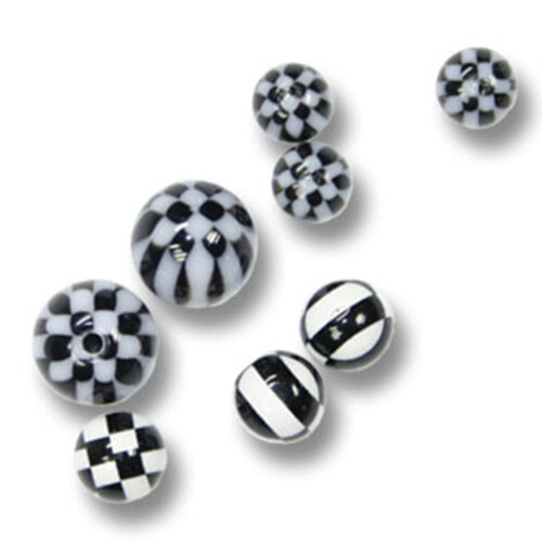 UV-Thread ball - UV Acrylic - Black/White - Different Designs