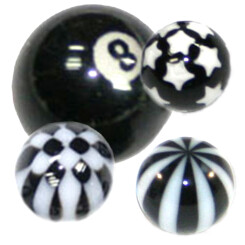 UV-Thread ball - UV Acrylic - Black/White - Different Designs