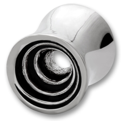 Flesh Tunnel - Chirurgenstahl 316 L - Emaille Line - Black Spiral