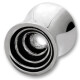 Flesh Tunnel - Chirurgenstahl 316 L - Emaille Line - Black Spiral