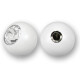 Threaded ball - White Steel 316 L - Swarovski Crystal 