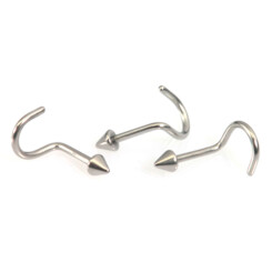 Nose Stud - Basic Titan - With Spike - 1 mm - Long hook -...