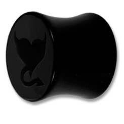 Tunnel - UV-Acryl - Devilheart Schwarz 18 mm