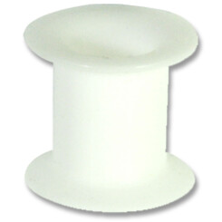 Flesh Tunnel - Silicone - Round White 26 mm