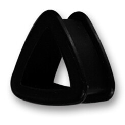 Flesh Tunnel - Silicone - Triangle Black 12 mm