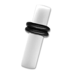Plug - With O-Rings - White - 4 mm