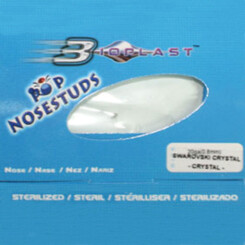 Nose stud - Bioplast - With Swarovski Crystal - 0,8 mm - White
