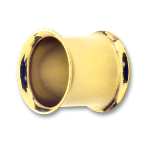 Double Flared Tunnel - PVD Gold 316 L - 8 mm Inside Length - 10 mm