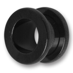Flesh Tunnel - Black Steel 316 L - Length 6 mm - broad margin