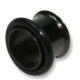 Single Flared Tunnel - Black Steel 316 L - with O-Ring 14 mm