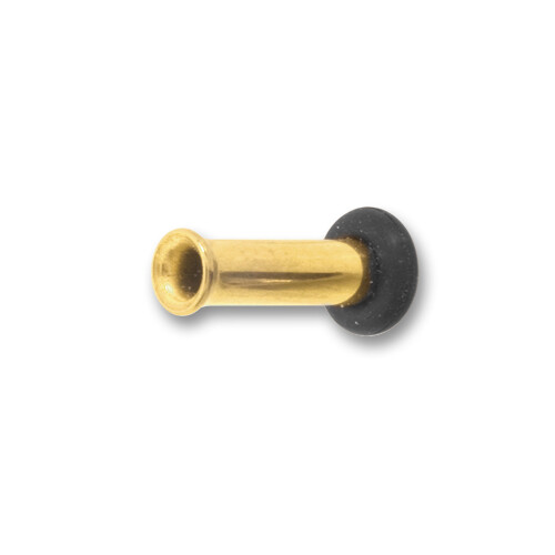 Single Flared Tunnel - PVD Gold 316 L - 7 mm Inside Length 2,5 mm