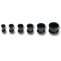 Flesh Tunnel - Black Steel 316 L - Length 5 mm 6 mm