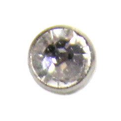 Skinplateaufsatz - Titan - 1,2 mm x 3 mm mit Crystal CZ...