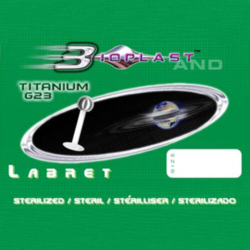 Bioplast Labret - Transparant met Titanium kogel - steriel 1,6 mm x 12 mm