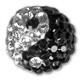Swarovski Crystal ball - Ying Yang  BK Black - CZ White - 5 Pcs/Pack