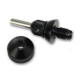 Metal grip with backstem - Aluminium twistlock -Typ 2 - Black - Ø 30/18 mm