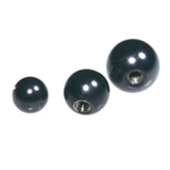 Threaded ball - Black Line Titan - Wit Gemstone