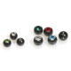 Threaded ball - Black Line Titan - Wit Gemstone CZ White 1,6 mm x 5 mm - 2 Pcs/Pack