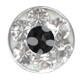 Barbell - 316 L stainless steel - With crystal  1 x JE black - 8  x CZ white 1,6 mm x 16 mm - 2 Pcs/Pack