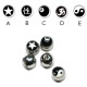 Picture balls - 316 L stainless steel Ying Yang - 5 Pcs/Pack
