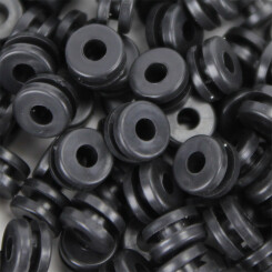 Rubber grommets for needle bars - Black - 100 pieces