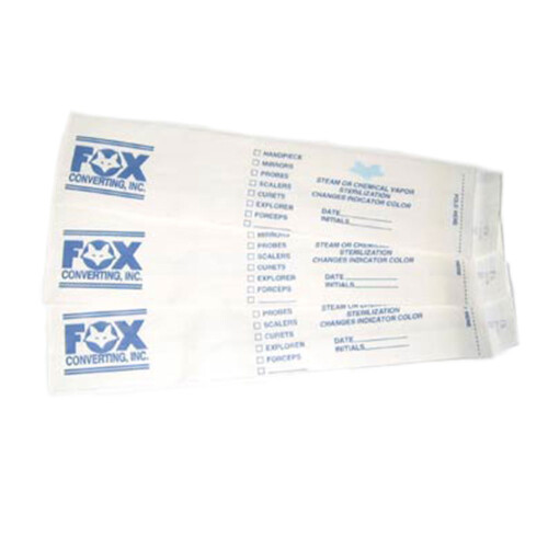 FOX - Sterilisationsbeutel - Heißluftsterilisation - Selbstklebend - 60 mm x 260 mm