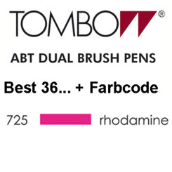 TOMBOW - ABT Dual Brush Pen - Dermatest - Rhodamine Red