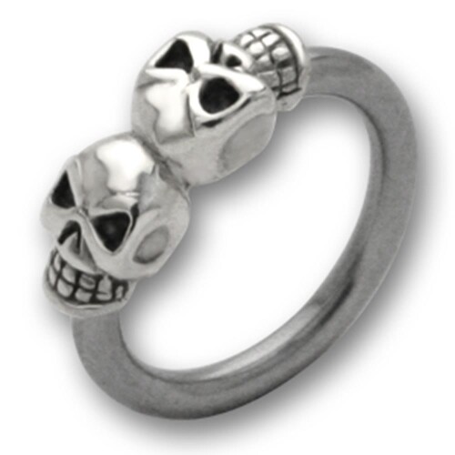 BCR - 316 L stainless steel - Different designs - Skull 1 - 1,2 mm x 10 mm - 2 Pcs/Pack