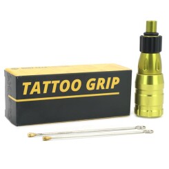 Tatoeage Cartridge Grip  - Flexibel - Groef - Aluminium - Groen - Ø 25 mm