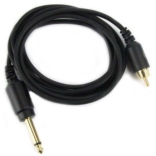 iTATTOO - RCA silicone zachte kabel 200cm - met rechte connector - kleur zwart