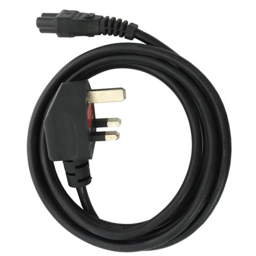 Replacement Cable - UK Plug and Trefoil Plug - 90°/Straight - 180 cm long