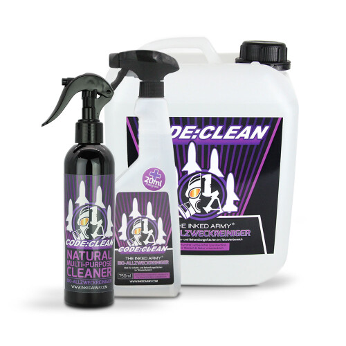 THE INKED ARMY - Code Clean - Special Cleaner - Tattoo Paint Remover for Work Surfaces - Biodegradable -  Different Sizes