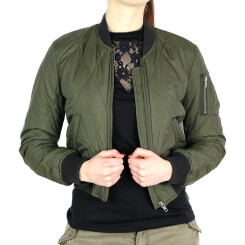 The Inked Army - Dames - Diamond Quilt Short Bomber Dark...