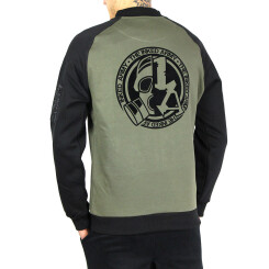 The Inked Army - Gents - 2-Tone Raglan Sweat Bomber - Olive/Schwarz