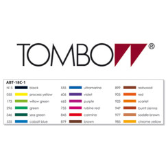 TOMBOW - Brush Pen - Set 18 basiskleuren