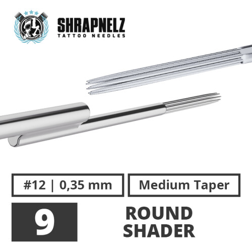 THE INKED ARMY - Shrapnelz Tattoo Needles - 9 Round Shader - 0,35 - LT