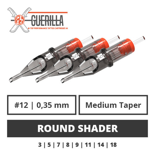 THE INKED ARMY - Guerilla Tattoo Cartridges - Round Shader - 0,35 MT