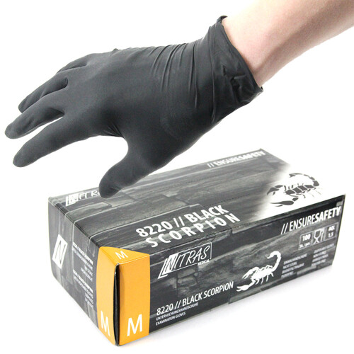 SCORPION - Latex - Examination gloves - Black XL