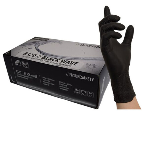 NITRAS - Nitril - Examination gloves - Black Wave  S