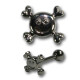 Barbell with threaded accessory for the tounge - 316 L stainless steel - Smiley pirate - 2 Pcs/Pack