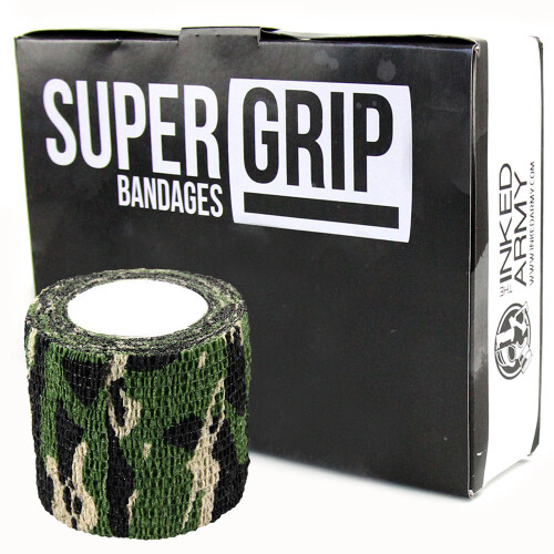 THE INKED ARMY - Supergrip - Grip Bandages - 5 cm - Camo Green-Black-Brown 12 Unit
