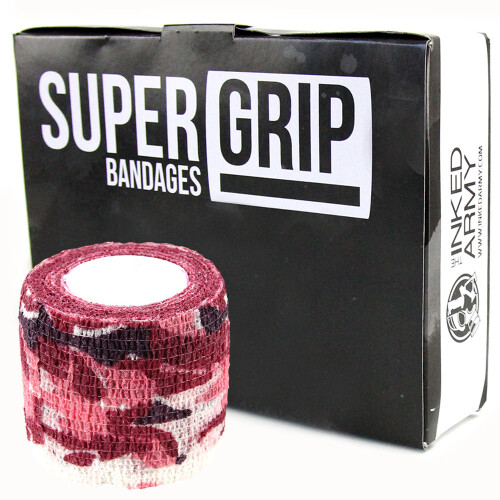 THE INKED ARMY - Supergrip - Grip Bandages - 5 cm - Camo Red-White 12 Pack