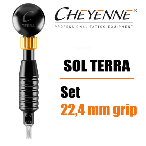 CHEYENNE - Tattoo Machine - SOL Terra - Set met 22,4 mm Grip - Zwart