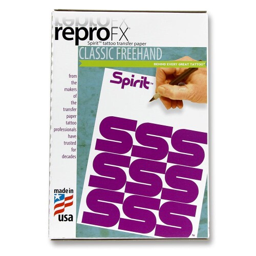 SPIRIT Tattoo - Repro FX - Schablonenpapier - Classic Freehand - Units - 21,6 cm x 27,9 cm 100 sheets per pack
