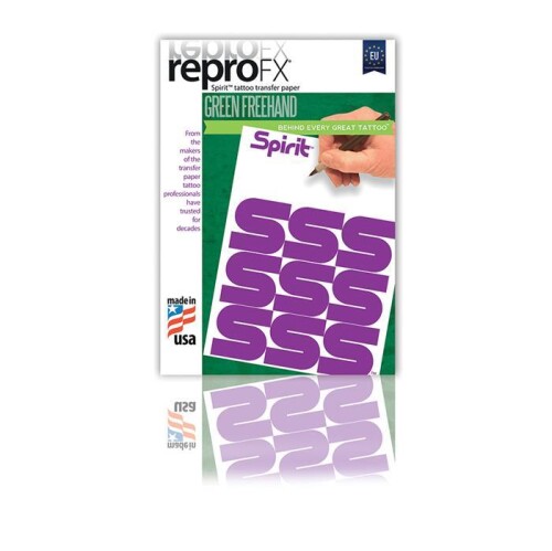 Schablonenpapier Repro FX Spirit Tattoo - Green Freehand - 21,6 cm x 27,9 cm 100 Blatt pro Pack