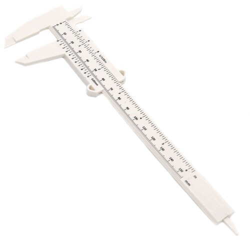 Caliper for eyebrows - Plastic - White - 150 mm measuring range