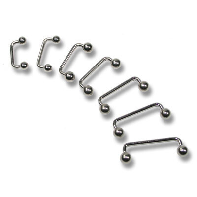Barbells - Titan -  for surface piercing  1,6 mm x 10 mm  - 3 Pcs/Pack